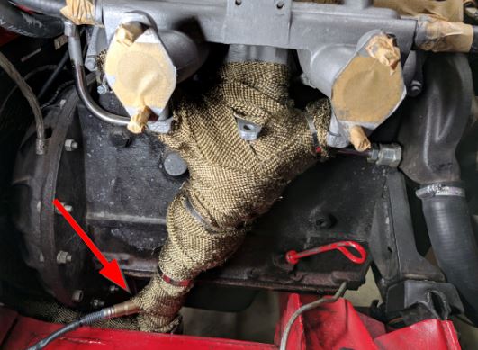 Lambdasonde im Auspuffkrümmer